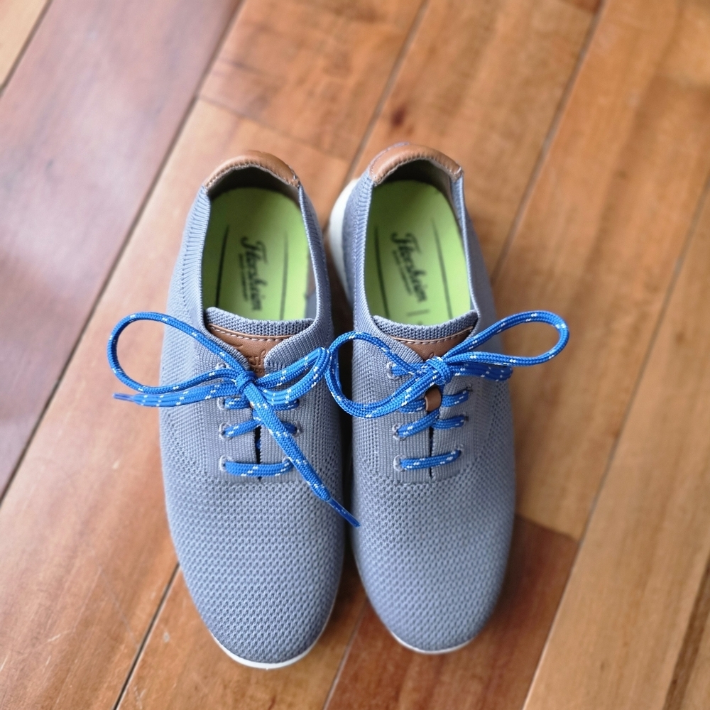 Florsheim Kids' Knit Plain Toe Sneakers (Big Boy 5.5) - Gray/Blue